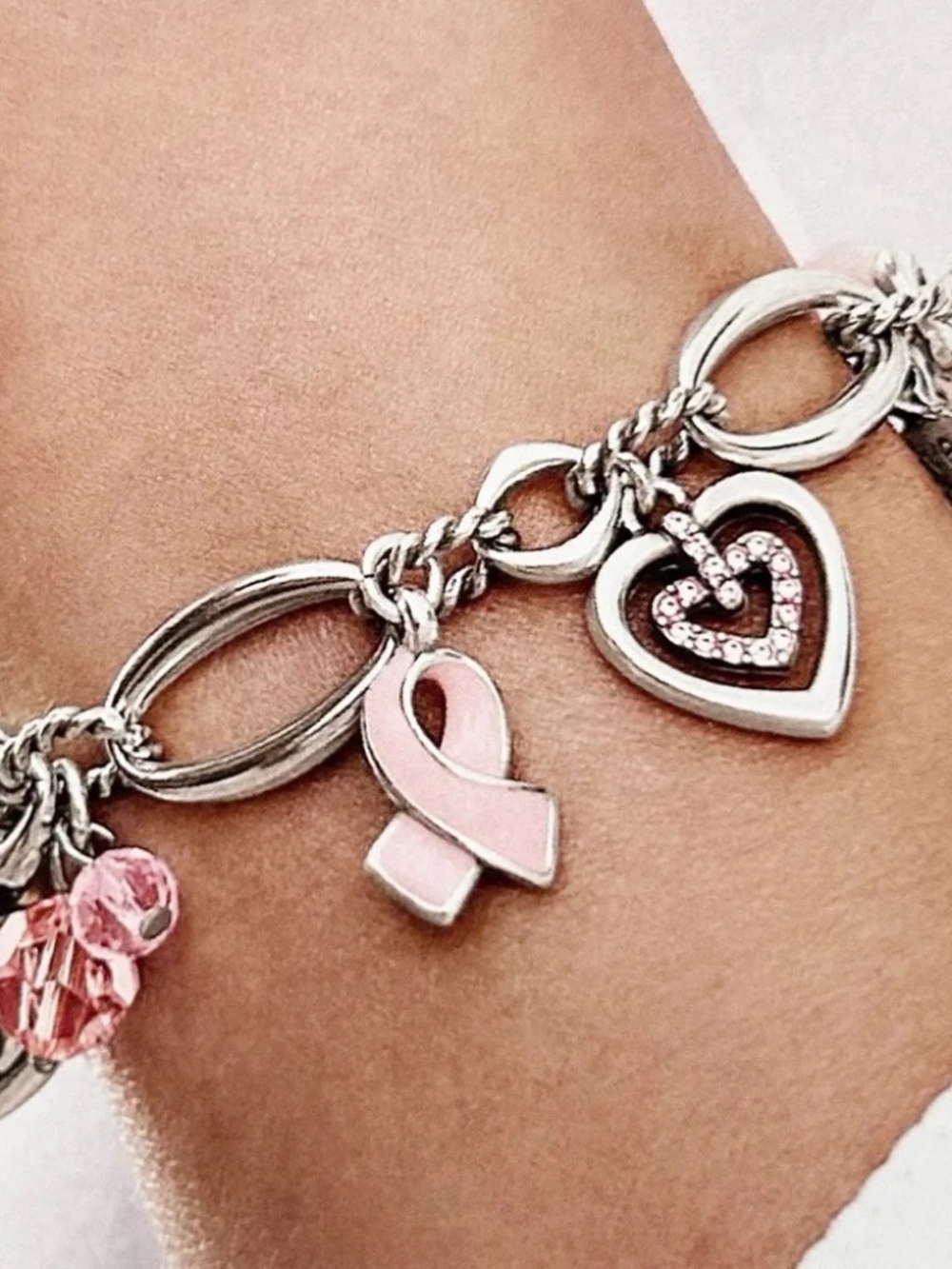 🎀 🆕 Brighton Power Of Pink Charm Bracelet NWT Simply Beautiful - Picture 5 of 5